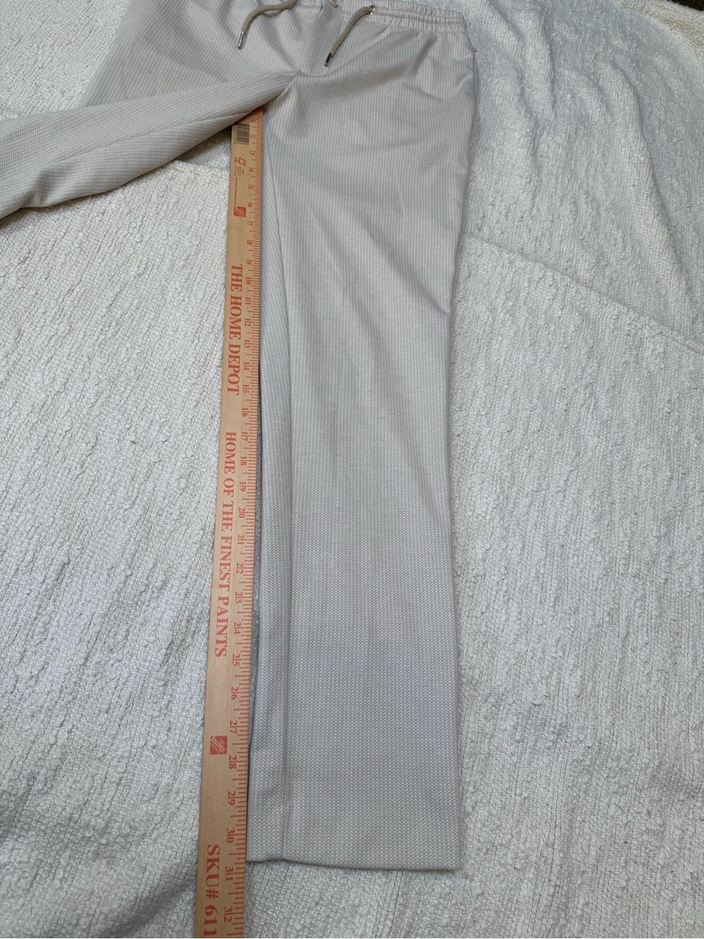 Light Beige Ribbed Drawstring Lounge Pants - Picture 2 of 12